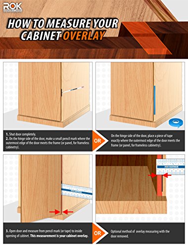 DTC 1/2" Overlay Soft Close 105 Degree 2 Cam Press in Face Frame Concealed Cabinet Hinge 6-Way Adjustable H8E055H (10 Pack) - size: 1/2 Inch
