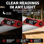 S&F STEAD & FAST Digital Angle Finder with Miter Button, 7 Inch / 200 mm - color: Red