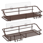 Nieifi Shower Caddy Adhesive, Shower Shelves, Shampoo Holder for Bathroom - color: Brown, size: 2 Pack