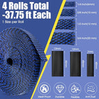 Tatuo 151 ft Braided Cable Sleeve Expandable Wire Sheathing(Blue, Black) - color: Blue, Black, size: 151 ft