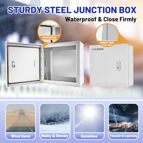 Electrical Junction Box 20x20x6, NEMA 4X IP66 Steel Enclosure Box - size: 20 x 20 x 6''