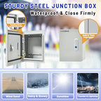Outdoor Electrical Box 10x8x6 NEMA 4X IP66 Waterproof Junction Box - size: 10 x 8 x 6''