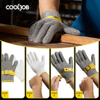 COOLJOB A9 Food Grade Cut Resistant Gloves for Kitchen Chef Butcher, S-XL - size: Large