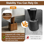 Wooden Bed Risers 4 Inch Heavy Duty, Support 2500 lbs, Retro Brown - color: Retro Brown, size: 4"H(Inner 3"H)