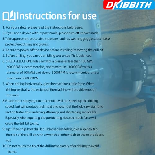 Dry Diamond Drill Bits Set, 5 Pcs Tile Drill Bits for Porcelain, Ceramic, Granite, Marble, Stone, Glass Hard Materials, Round Shank 1/4", 5/16", 3/8", 1/2" Drill Bits, with Storage Case - size: 5 Pcs Diamond Bits