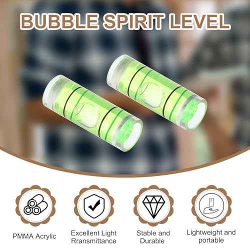 HARFINGTON 12pcs Mini Cylindrical Bubble Spirit Level Vials 9x25mm - size: 9x25mm