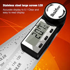Digital Angle Finder Protractor, DEGLASERS Digital Protractor 7inch/200mm Stainless Steel Angle Measuring Tool with LCD Display for Carpenter/Woodworking (Battery Included)
