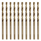 5/32 Inch Cobalt Drill Bits 10Pcs - HPHOPE M35 HSS Metal Twist Drill Bits Set, Jobber Drill Bits Length and Straight Shank, Suitable for Drilling in Hard Metal, Stainless Steel, Cast Iron - size: 5/32-inch, 10Pcs