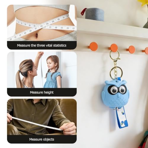 Cute Orange Owl Fashion Measuring Tape 79", Sewing Gifts w/Keychain - color: A21-Orange Owl