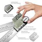 Digital Angle Finder Protractor, DEGLASERS Digital Protractor 7inch/200mm Stainless Steel Angle Measuring Tool with LCD Display for Carpenter/Woodworking (Battery Included)