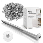 Frienda 2 Pound White Cabinet Screws Bulk #10x3'' Approx. 150 Pcs - color: Silver, size: #10x3 Inch