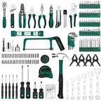 DEKOPRO Tool Set: 228 Piece Home Tool Kit, Household Basic Repair Tool Set Comes with Storage ToolBox, Socket Wrench Set for Car, Hand Tool Box Set for Home - Green - color: Green