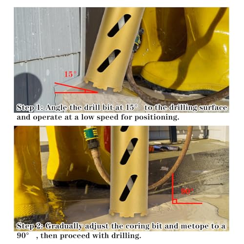 4.25" Dry Core Drill Bits 13in/330mm Drilling Depth，10mm Segment Height - size: 4.25 inches