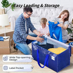 16 Pack Extra Large Clothes Storage Bins with Lids, Moving Bags, Blue - color: Blue, size: 16 Pack