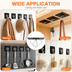 DDMY Black Adhesive Wall Hook for Hanging Heavy Duty Sticky Hooks 24 Pack - color: Black, size: 24 Pieces
