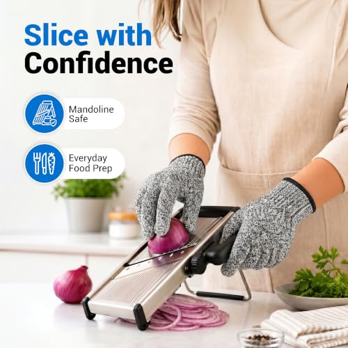 A5 Cut Resistant Gloves, Food Grade Kitchen Safety Gloves - color: Dark Gray, size: X-Large