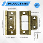 SDTC Tech 4-Pack Non-Mortise Door Hinges Bifold Butt Cabinet Hinges Bronze - color: Bronze