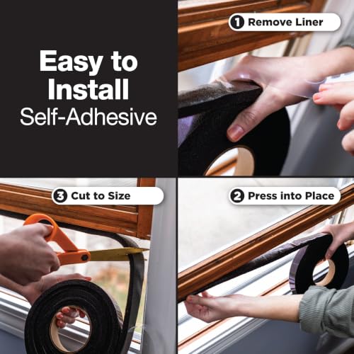 Duck Max Strength Expanding Foam Seal for Doors and Windows, .5 in. x .5 in. x 20 ft., Expands to Fit Uneven Gaps up to 1/2 Inch Thick, Cut to Size, Black, 1-Roll (Pack of 1) - size: 0.5" Wide