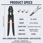 KF CPTEC Fishing Crimping Pliers, 0.1-2.2mm Wire Rope Swager with Cutter