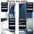 Transparent Window Weather Sealing Tape 2 Inch x 66 FT Weather Stripping Residue-Free Clear Window Insulation Tape for Doors Windows and Shower Glass Gaps (2 in * 66 FT) - size: 2 In * 66 FT Clear