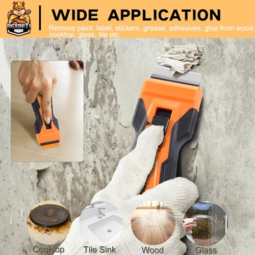 REXBETI Razor Blade Scraper Tool, Upgraded Windows, Glass Stovetop Scraper - style: Upgraded 1 Pack