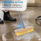 Floor Scrubber Brush, 52'' Long Handle Scrub Broom for Deck Cleaning - color: Yellow