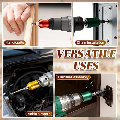 2Pcs Screwdriver Head Magnetic Ring, Strong Magnetic Screw Ring Set Removable Household Tool for Drills, Universal Bit Holder for Hex Screwdrivers & Power Bits (Red+Yellow)