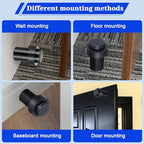 10 Pack Black Floor Door Stopper Cylindrical Door Stops 2.4'' Doorstops