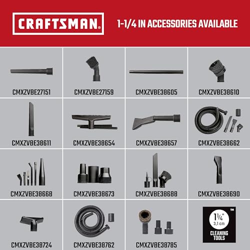 CRAFTSMAN CMXZVBE38668 1-1/4 in. 6-Piece Micro-Cleaning Vac Attachment Kit - size: Micro-Cleaning Kit