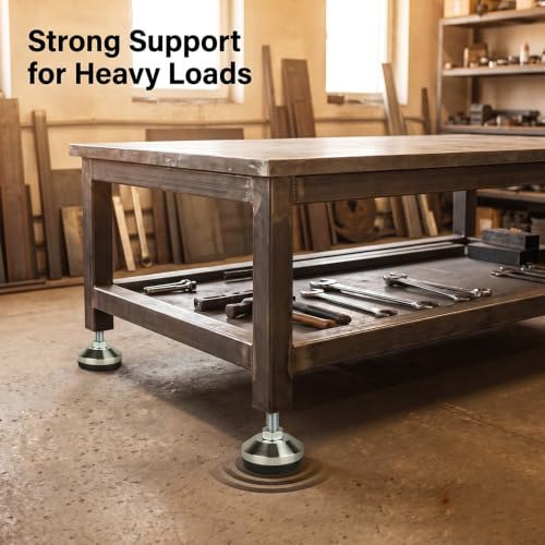 Heavy Duty Leveling Feet, M12 Thread,1300lb Capacity,4 Pcs - size: D60xM12x100,4 Pcs