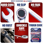 HITORK 32 Piece Combination Wrench Set, SAE and Metric, Standard and Stubby - style: 32 Piece Set SAE & Metric