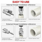 PVC Pipe Threader Kit, Threading Tool, PVC Plumbing Tools,Pipe Tapping Tool - size: 1/2+3/4+Step Drill Bit
