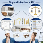 Drywall Anchors and Drywall Screws Assortment Kit 116Pcs Metal Wall Anchors
