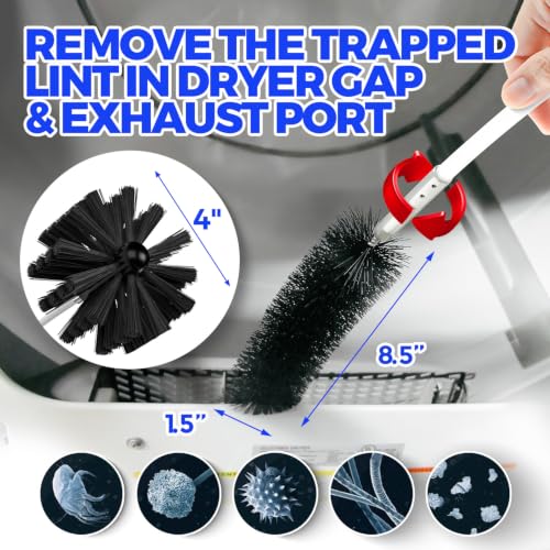 Holikme Dryer Vent Cleaner Kit - 15Ft Flexible Lint Brush for Deep Cleaning - color: White, size: 15FT