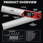 S&F STEAD & FAST Digital Angle Finder with Miter Button, 7 Inch / 200 mm - color: Red