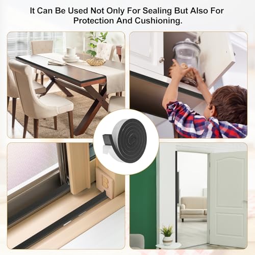 uxcell Weather Stripping Door Seal, 1-3/16" x 3/8" x 6.5 Ft Adhesive Foam Tape Seal Soundproof Insulation Strips for Door Frame Window Gaps (1 Roll, 6.5 Feet) - size: 1-3/16" x 3/8" (6.5 Ft)