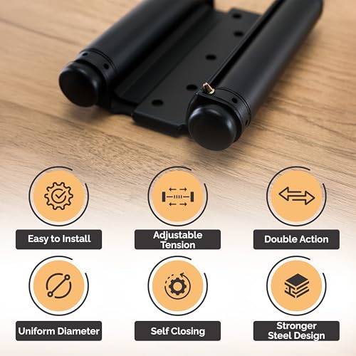Self Closing Double Action Spring Door Hinge Saloon Matte Black 2 Inch - color: Matte Black, size: 2 Inch