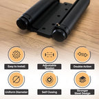 Self Closing Double Action Spring Door Hinge Saloon Matte Black 5 Inch - color: Matte Black, size: 5 Inch