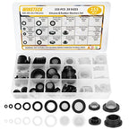 155 PCS Rubber & Silicone Hose Washers Kit, 20 Sizes with Screen Filter - size: 155PCS