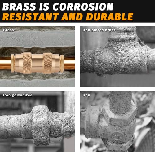 1/2" Air Brake Line Fitting, DOT Brass Push to Connect Union 4PCS - color: 4PCS DOT Push-to-Connect, size: 1/2" Od