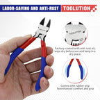 5" Small Wire Cutter Diagonal Cutting Plier Flush Cutter - 2 Pack - color: 5"- 2 Pack