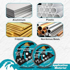 7-1/4 Inch 60 Teeth Aluminum and Non-Ferrous Metal Cutting Circular Saw Blade with 5/8 Inch Arbor, TCG Carbide Saw Blade for Metal & Plastic Cutting - size: 7-1/4"