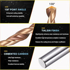PATIKIL 1.1mm Drill Bit Carbide for Stainless Steel Hard Metal 130° 10 Pack - size: 1.1mm