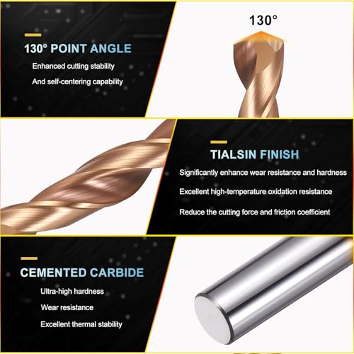 PATIKIL 1.1mm Drill Bit Carbide for Stainless Steel Hard Metal 130° 10 Pack - size: 1.1mm