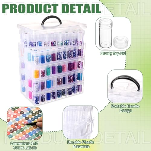 Willinglong 5 Tier Diamond Painting Storage Containers with 260 Grids, Pink - color: Pink, size: 5 Tie