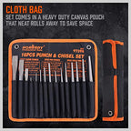 HORUSDY 16-Piece Punch and Chisel Set, Including Taper, Cold Chisels, Pin, Center (Pack of 2) - size: 16-Piece (Pack of 2)