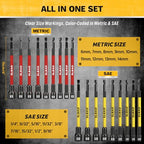 Magnetic Nut Driver Bit Set, 35-Piece Extra Long Nut Driver Set for Impact Drill, Metric & SAE, PH1 & PH2 Screwdriver Bits 1/4 Drive Shank Adapter Extension, Durable for Professional Projects - style: 35-Piece Nut Driver Set