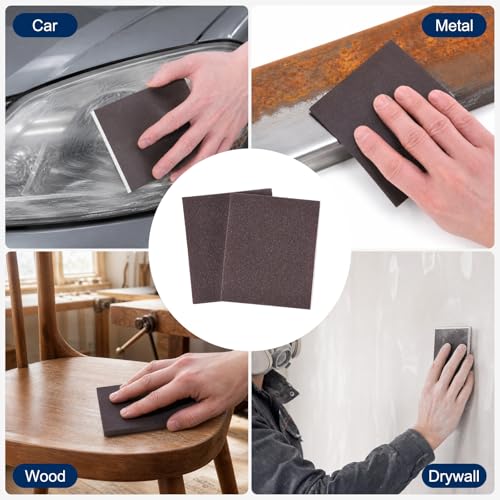 8Pcs 180Grit Double-Sided Sanding Sponges, Washable & Reusable - size: 180Grit