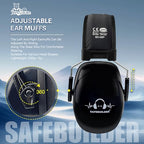 SAFEBUILDER Ear Protection Ear muffs Noise Reduction NRR 28dB Adjustable Hearing Protection for Working Mowing SK-06P - color: Black