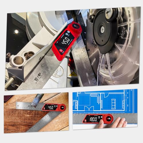 S&F STEAD & FAST Digital Angle Finder with Miter Button, 7 Inch / 200 mm - color: Red